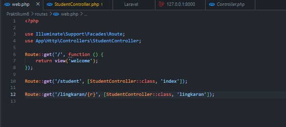 Hasil localhost Laravel