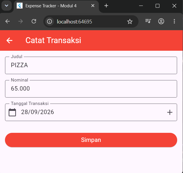 Input Tanggal Transaksi menggunakan Date Picker Praktikum Mobile Application 4
